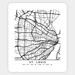 ST LOUIS MISSOURI BLACK CITY STREET MAP ART Sticker